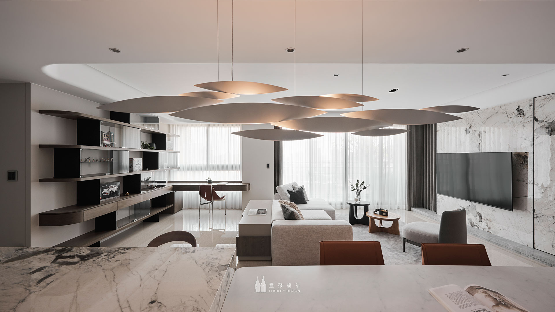 現代風設計、輕奢風、客廳設計、 living area、living room design