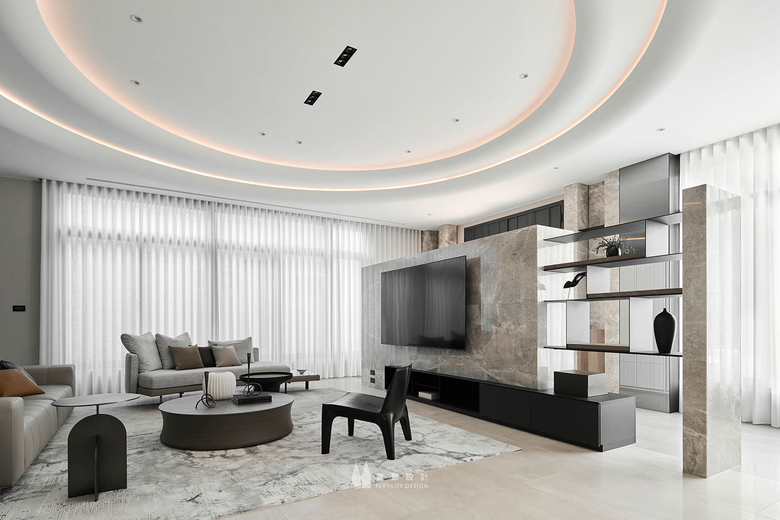 自地自建、獨棟別墅、豪宅設計、客廳設計、luxury living area、living room design