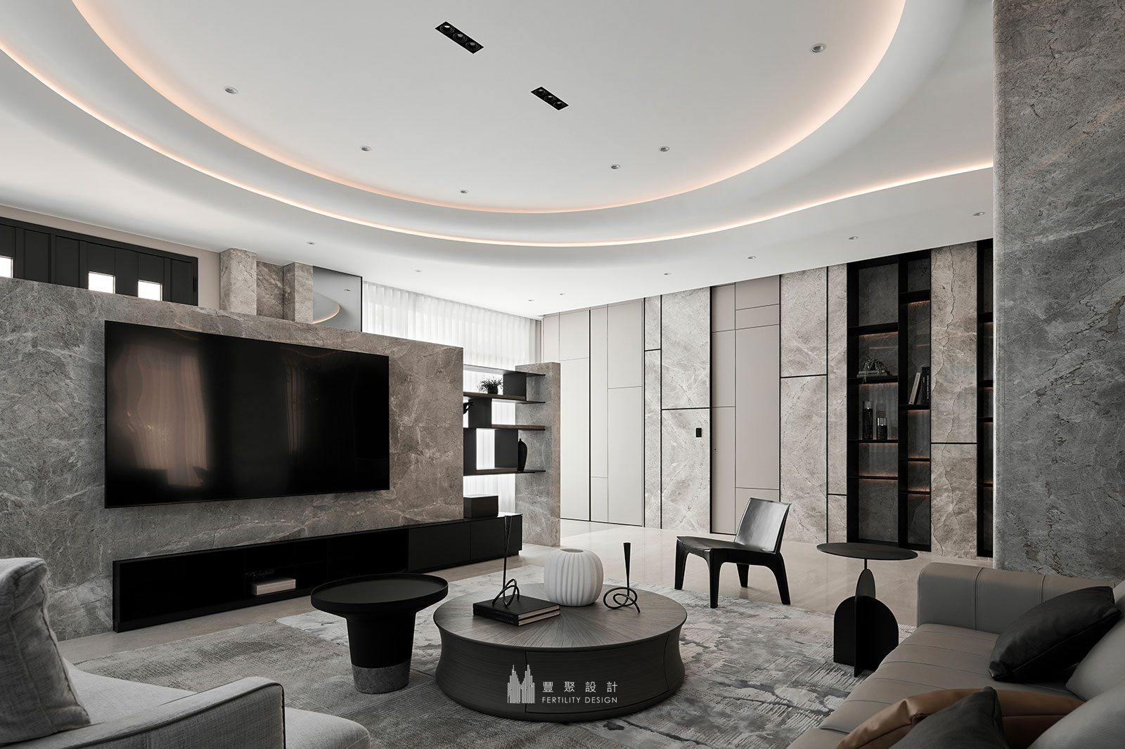 自地自建、獨棟別墅、豪宅設計、客廳設計、luxury living area、living room design