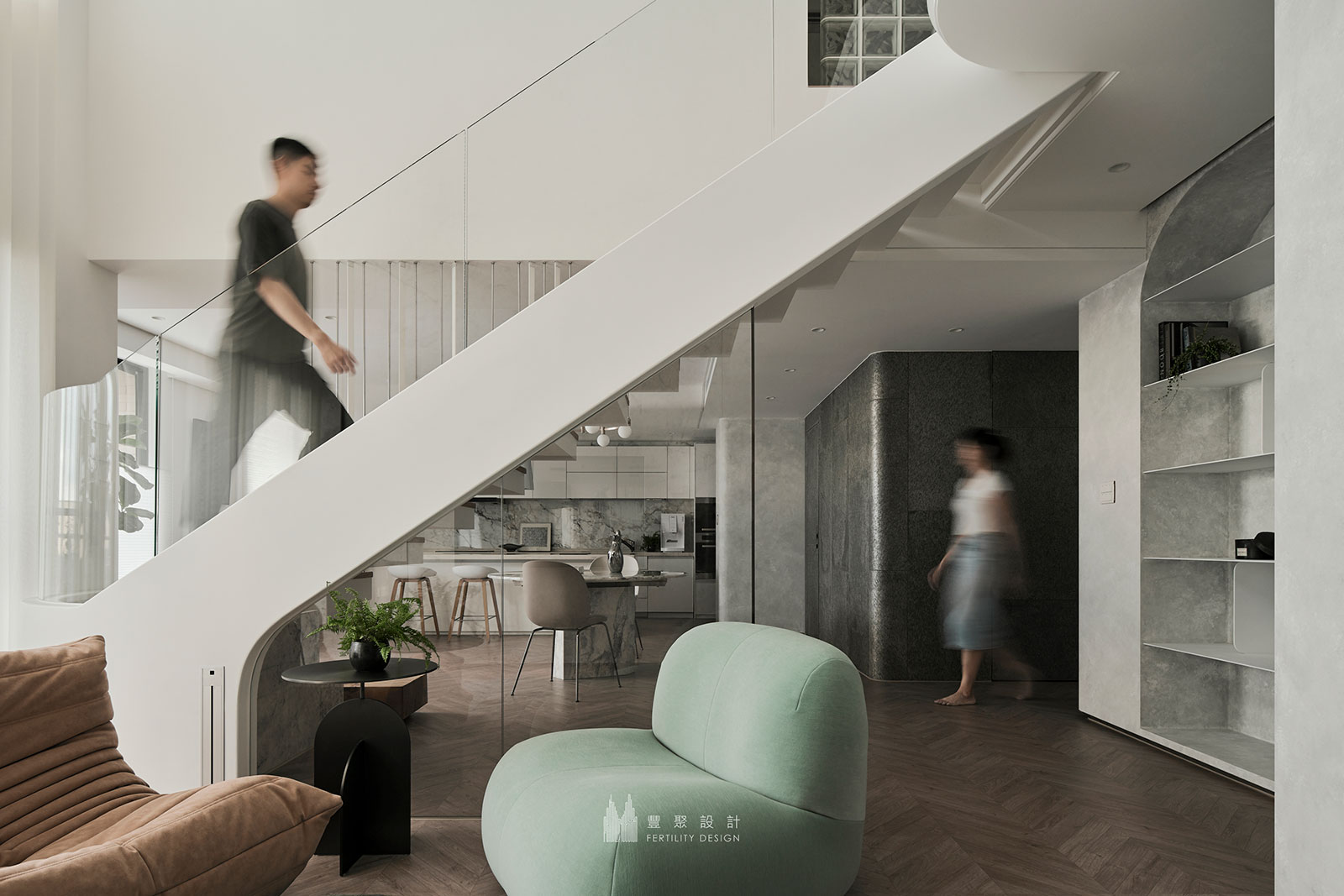 樓中樓設計、豪宅設計、樓梯設計、客廳設計、luxury living area、living room design、Stair design